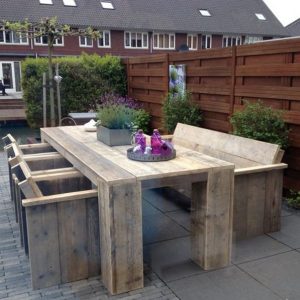 Steigerhouten Tuinset  BLOK