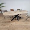 Eiken Plat ovale tafel met Matrix Onderstel