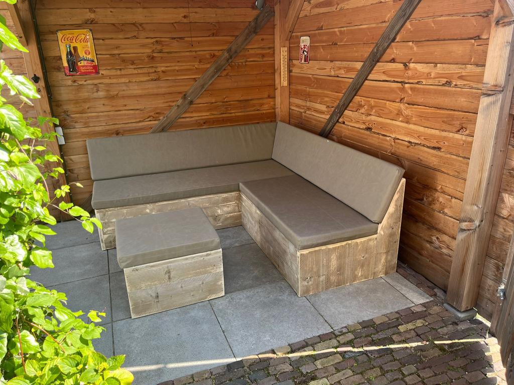 Steigerhouten hoekbank Noto