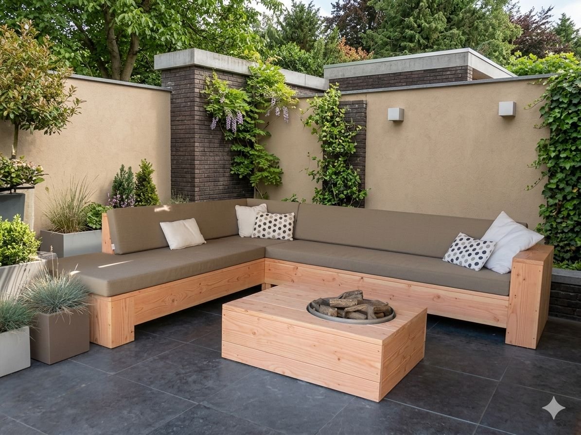 Douglashout Hoekbank Chaise