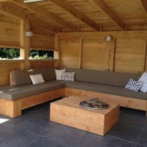 Douglashout Hoekbank Chaise