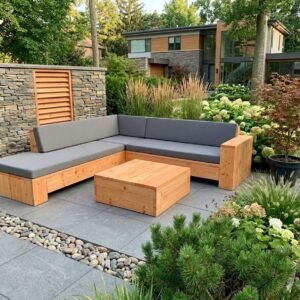 Douglashout Hoekbank Chaise