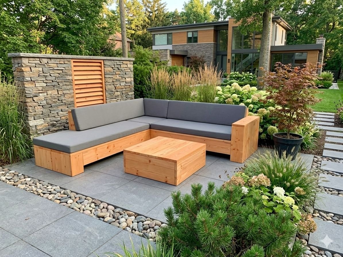 Douglashout Hoekbank Chaise