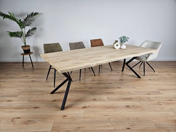 Eiken boomstam tafel Kik poten