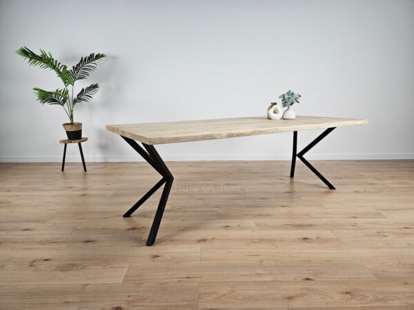 Eiken boomstam tafel Kik poten - Afbeelding 2