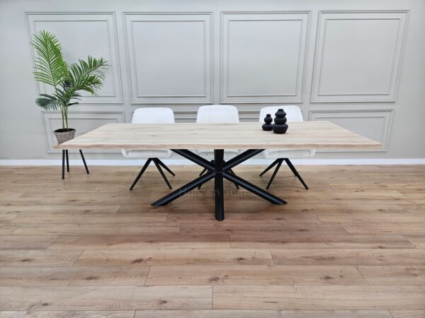 Eiken boomstam tafel Matrixpoot rond