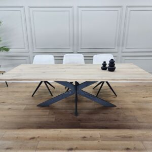 Eiken boomstam tafel Smalle Matrixpoot