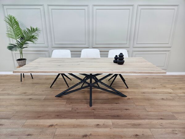 Eiken boomstam tafel Ster onderstel