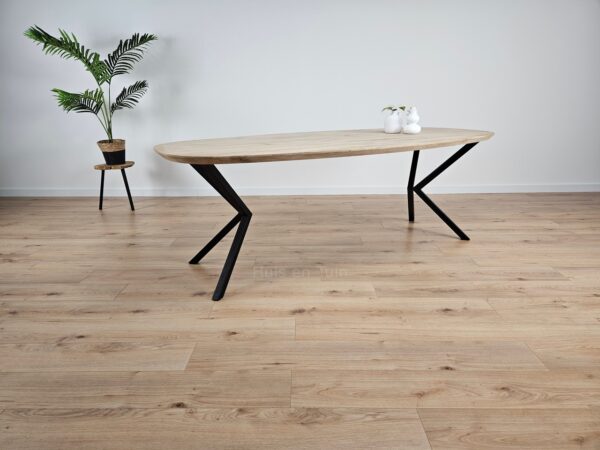 Eiken Deens ovale tafel Kik poten - Afbeelding 2