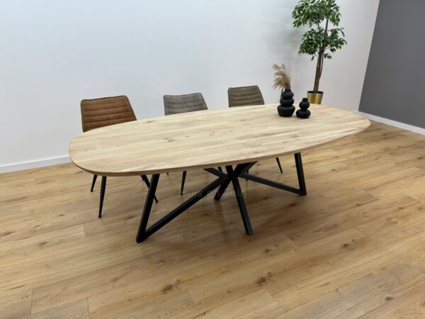 Eiken Deens ovale tafel X-Vlinder onderstel - Afbeelding 2