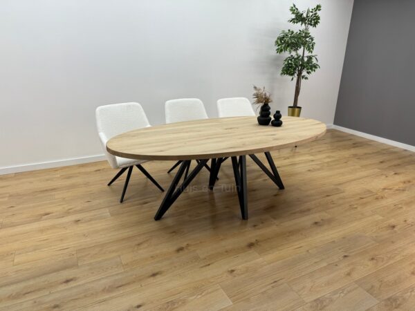 Eiken ovale tafel met Flower onderstel - Afbeelding 2
