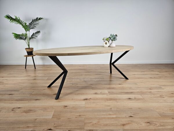 Eiken ovale tafel met Kik poten - Afbeelding 2