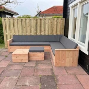 Douglashout hoekbank Design