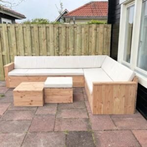 Douglashout hoekbank Design