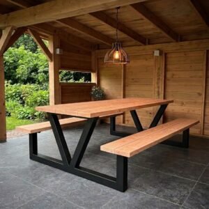 Douglashout Picknickset V Onderstel