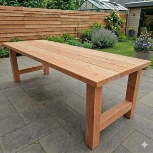 Douglashout Tuintafel met H Poten